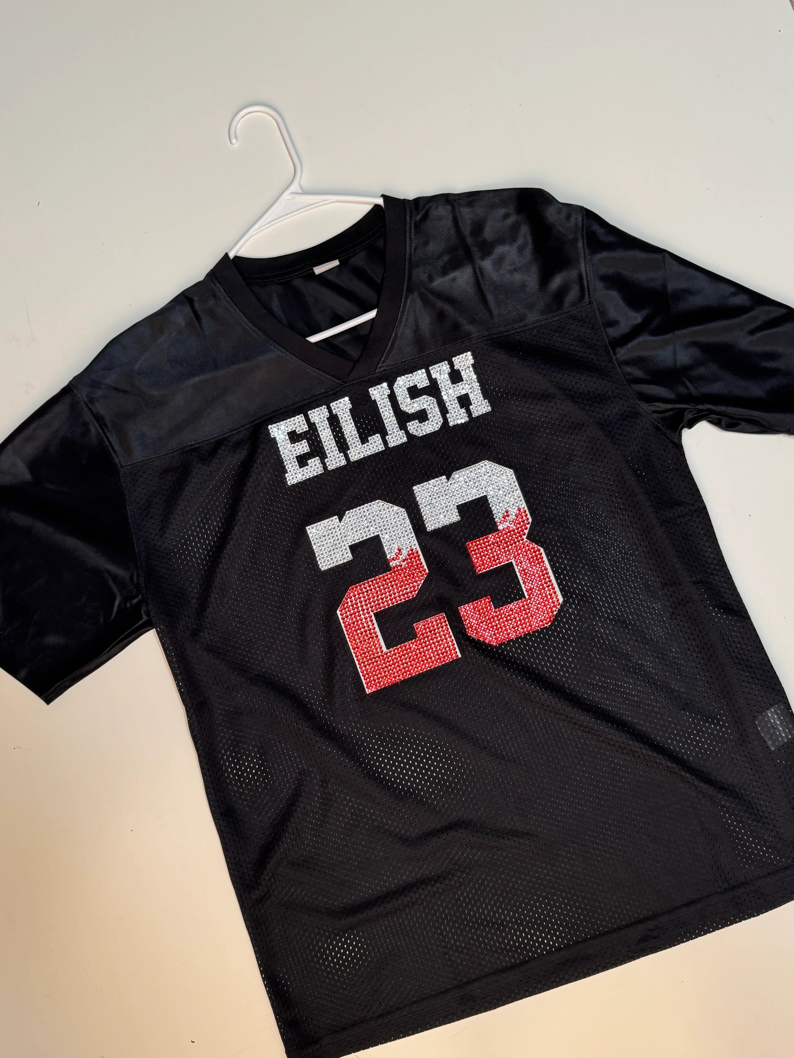 EILISH 23 rhinestone mesh jersey