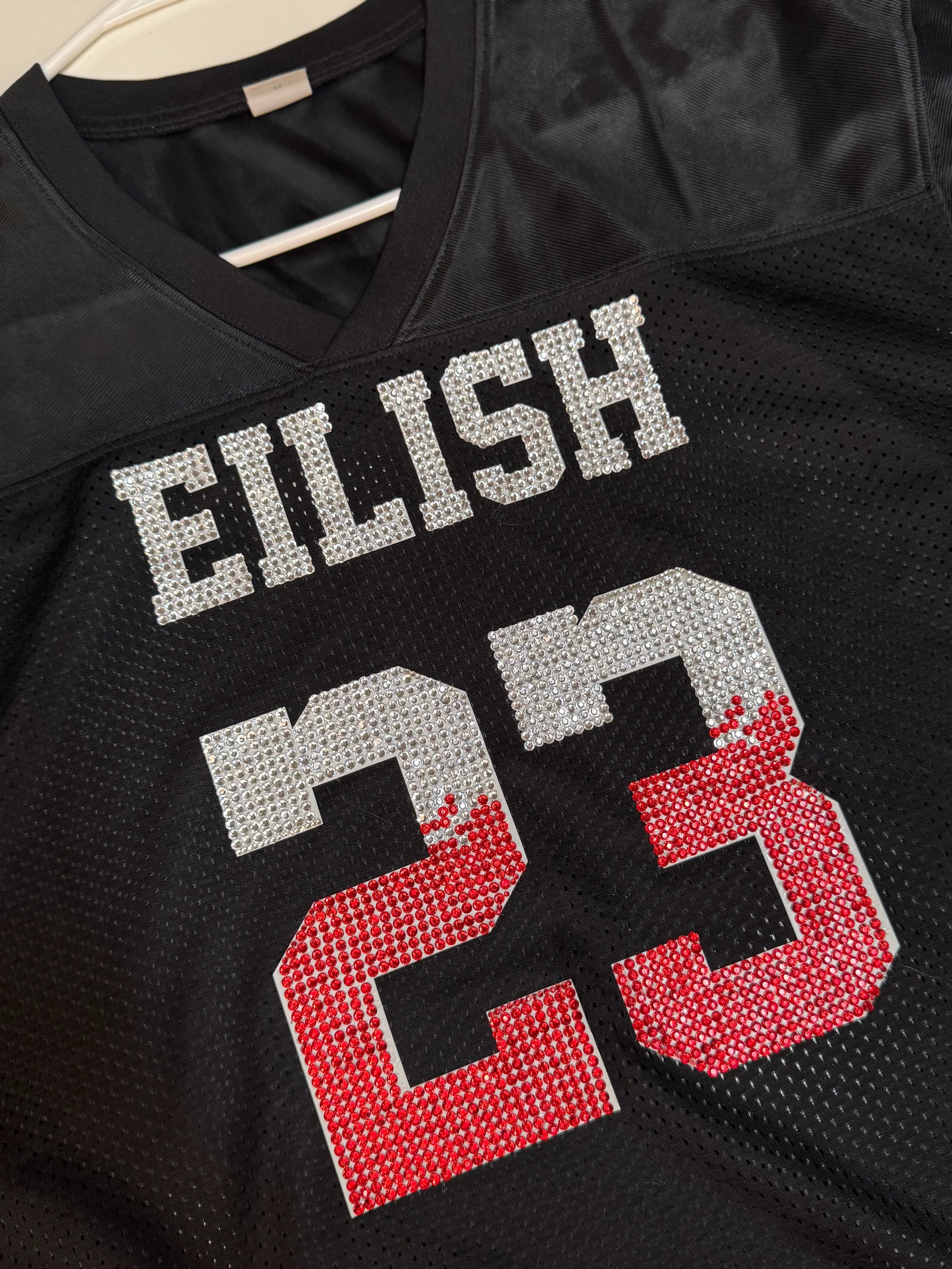 EILISH 23 rhinestone mesh jersey