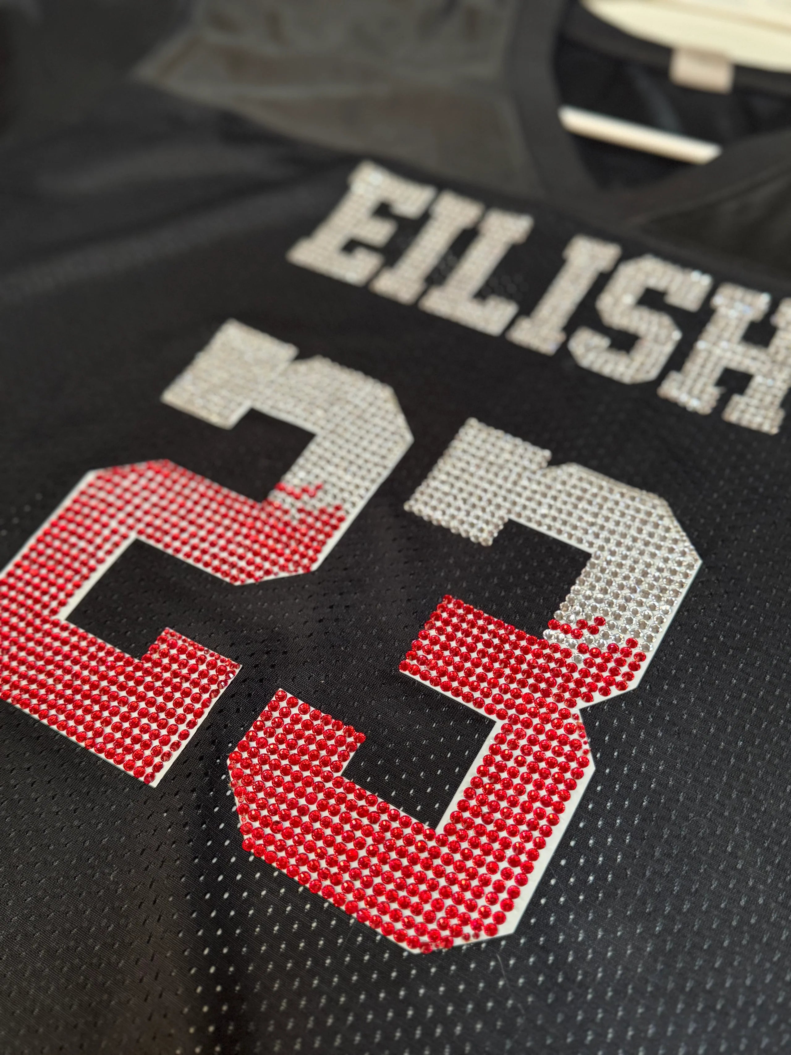 EILISH 23 rhinestone mesh jersey