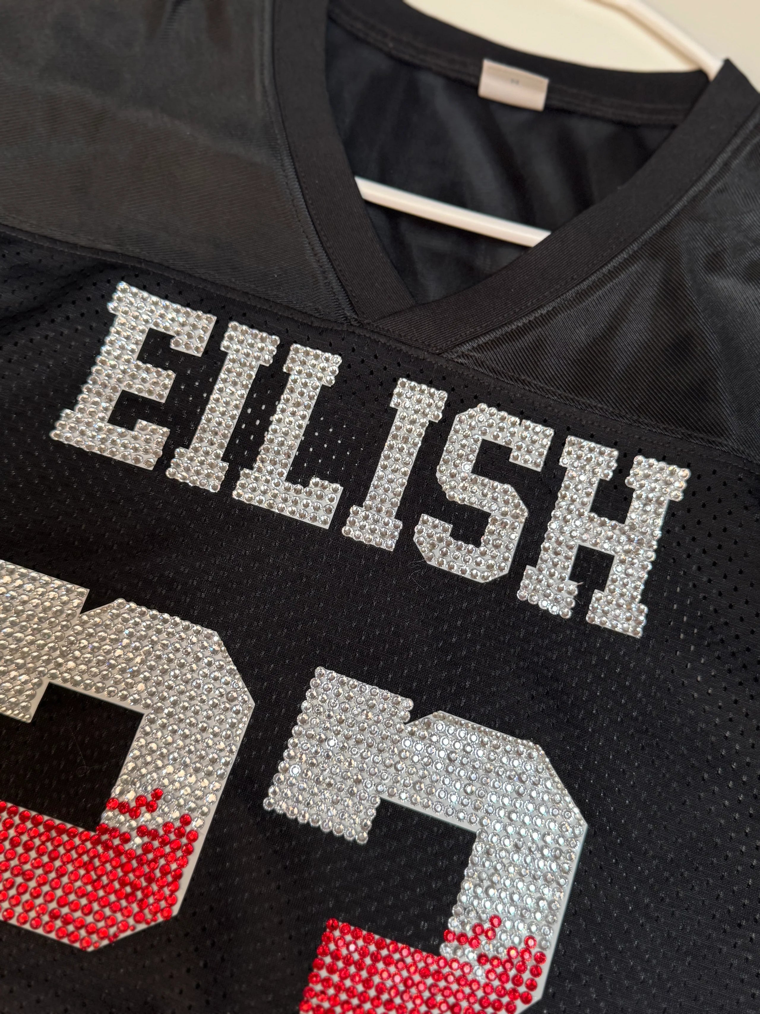 EILISH 23 rhinestone mesh jersey