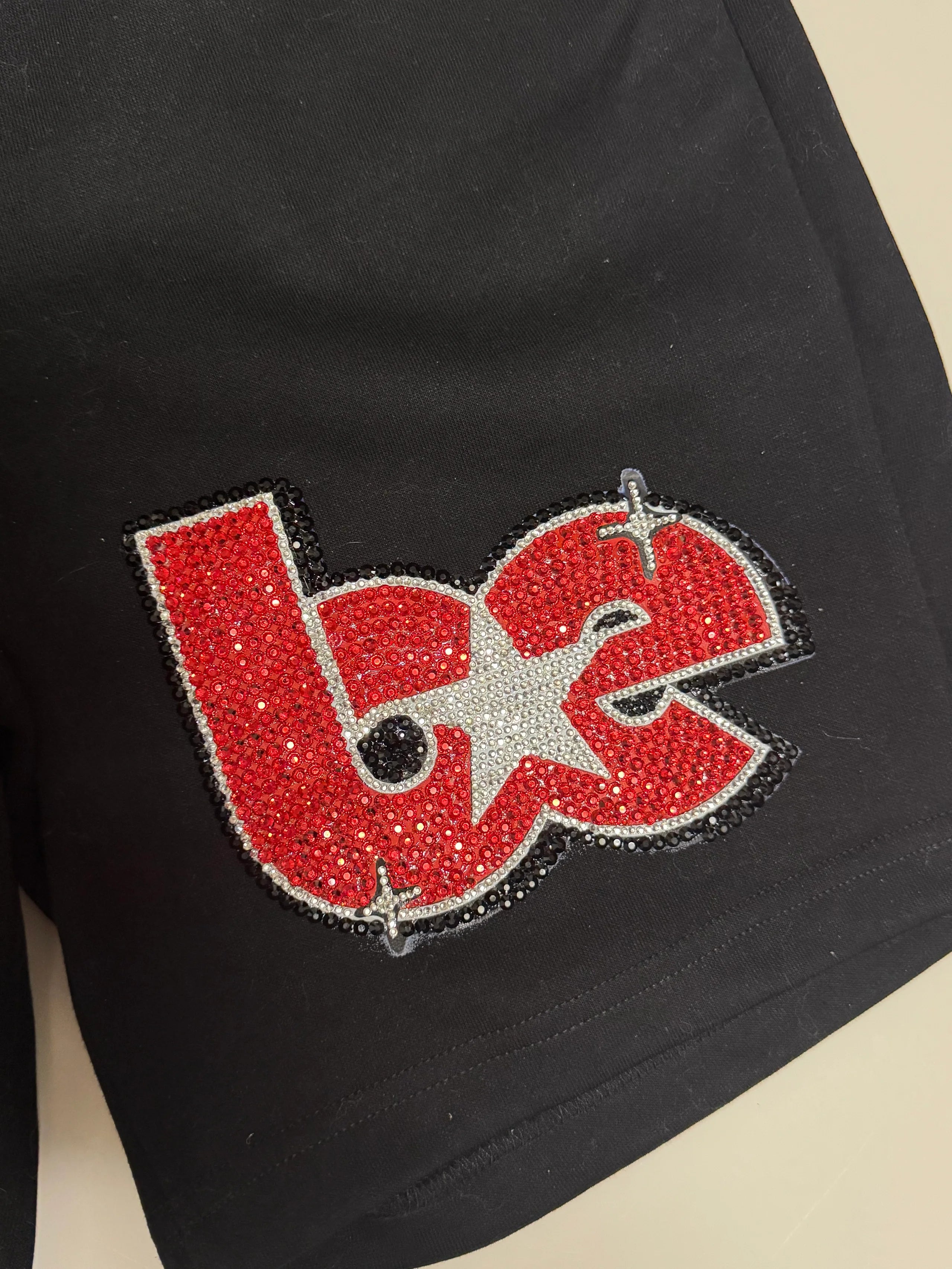 BE rhinestone shorts