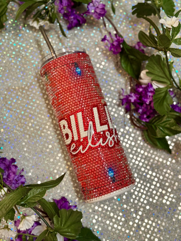 Billie Eilish Christmas rhinestone 20oz tumbler