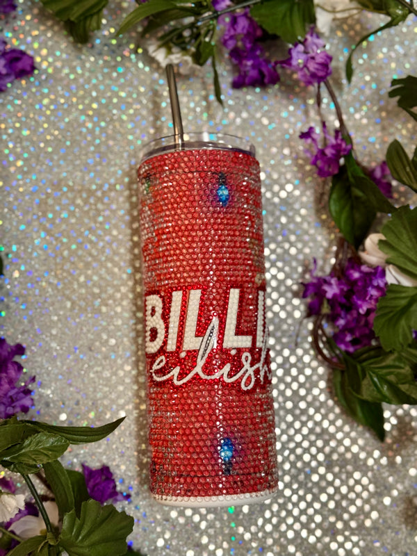 Billie Eilish Christmas rhinestone 20oz tumbler
