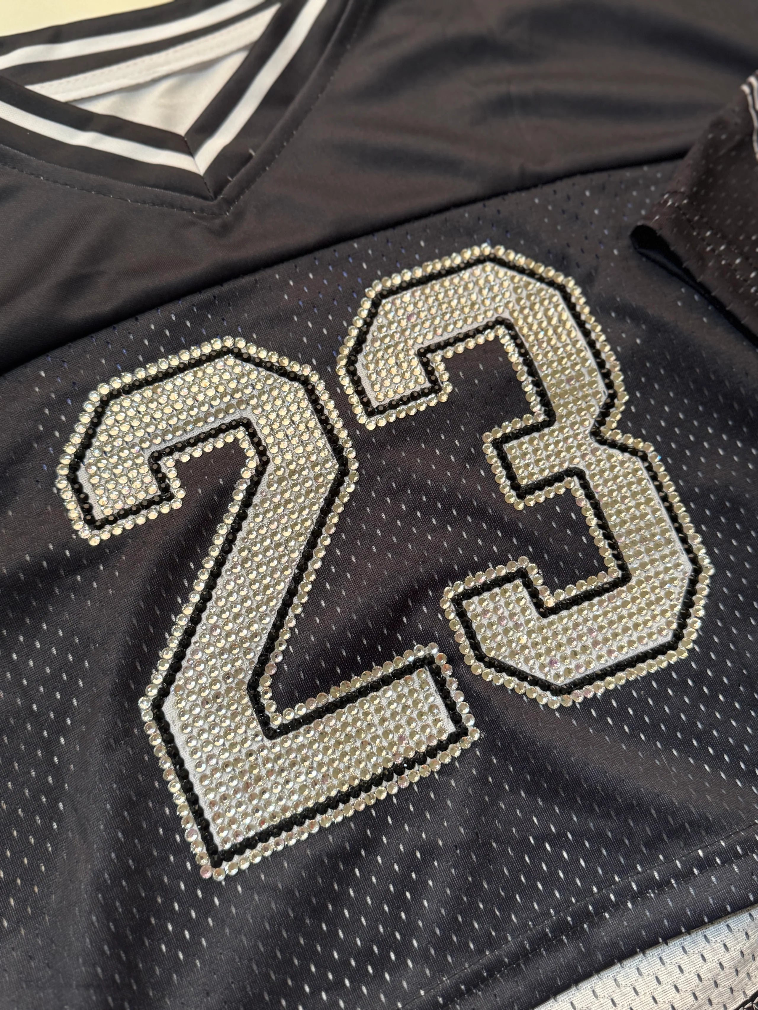 Eilish 23 rhinestoned cropped jersey