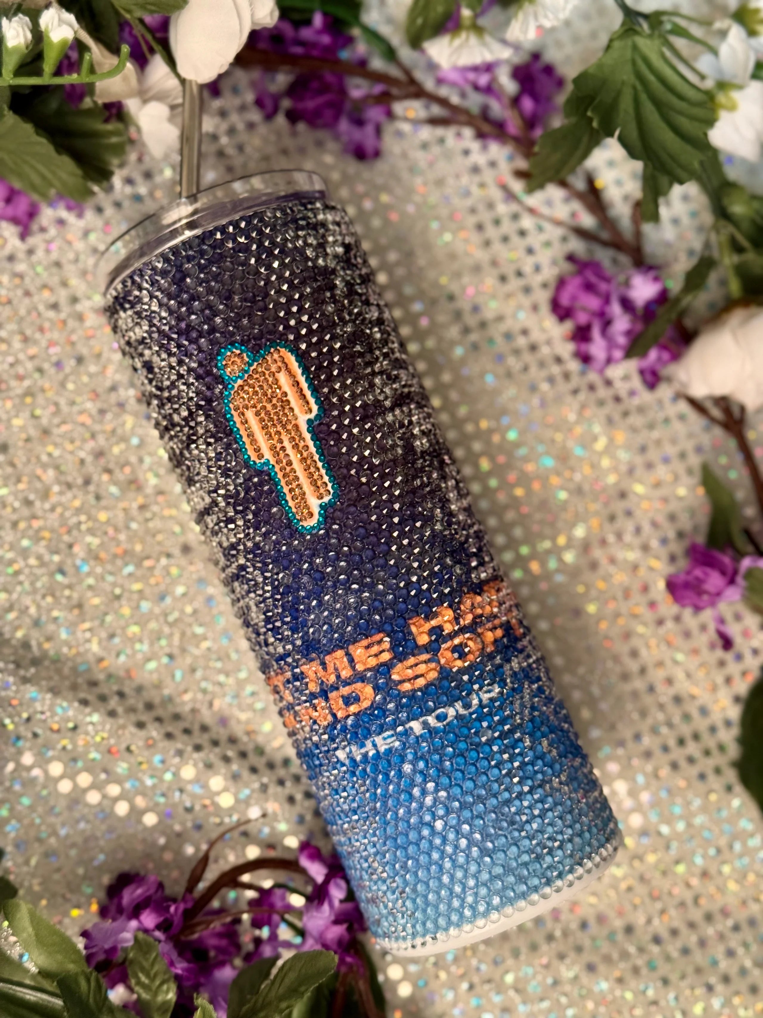 Hard and Soft blohsh rhinestone 20oz tumbler