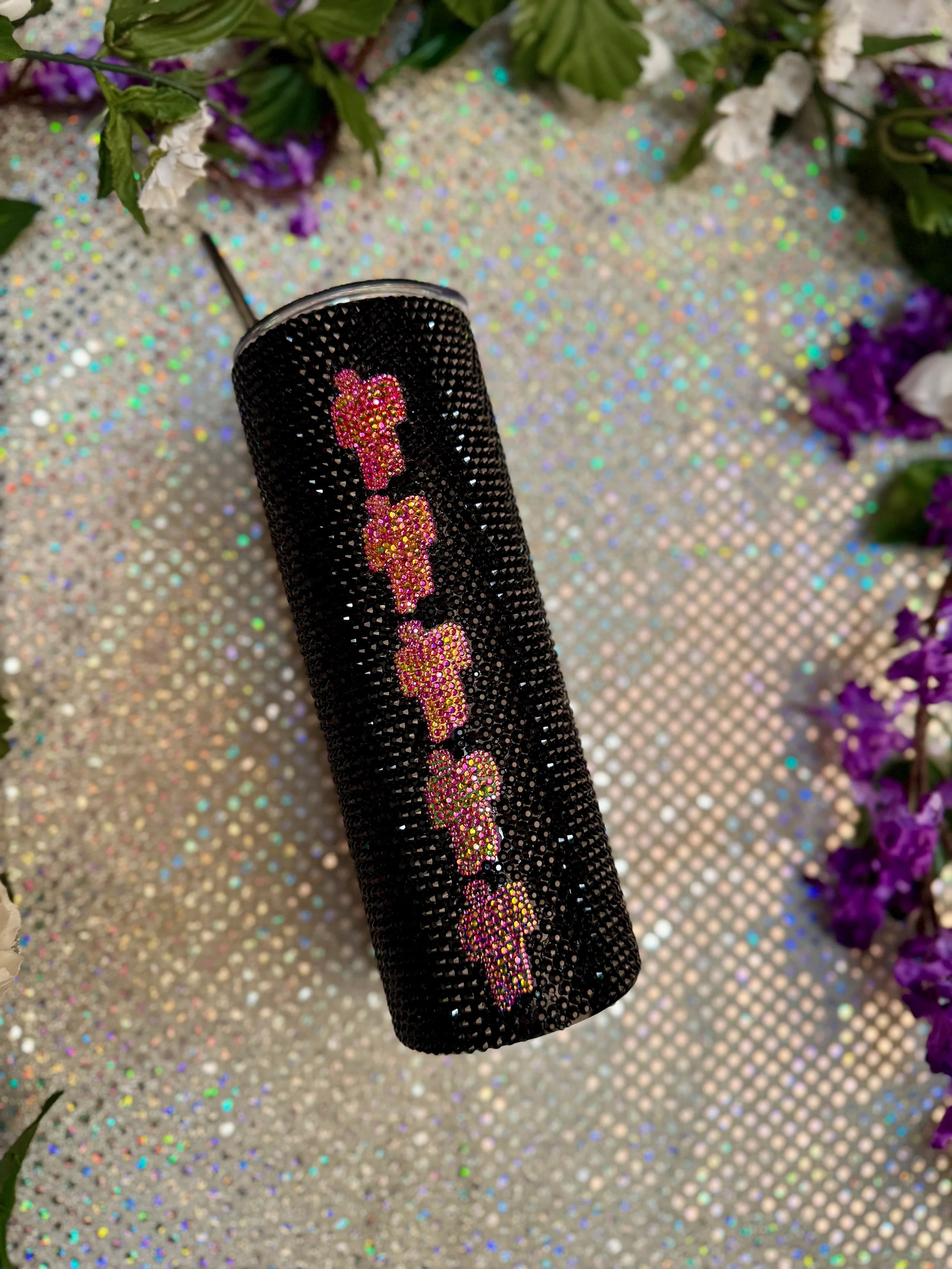 Rainbow blohsh eilish rhinestone 20oz tumbler